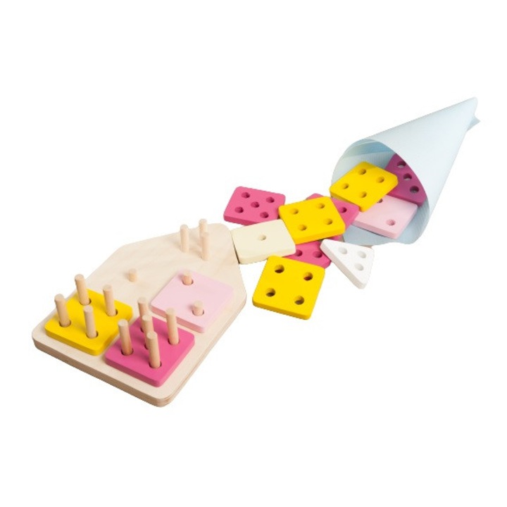 Sortator casuta, Marc Toys, Lemn, + 2 ani, Multicolor