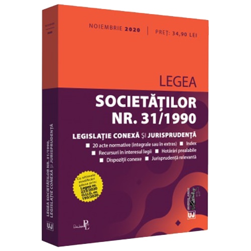 Legea societatilor nr. 31/1990, legislatie conexa si jurisprudenta: noiembrie 2020
