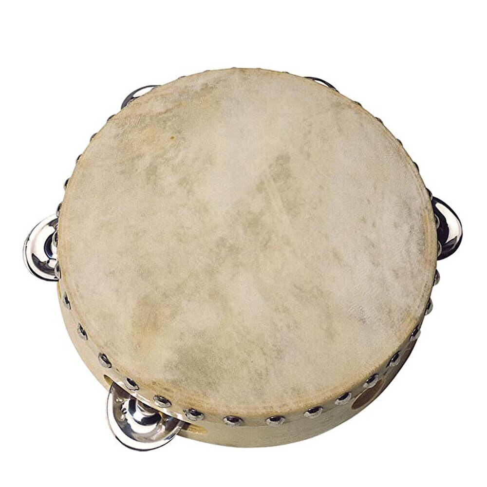Tamburina din piele cu 5 clopotei