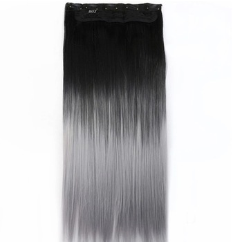 Extensii ombre negru gri kanekalon, par sintetic, clip on Extensii ombre negru gri kanekalon, par sintetic, clip on
