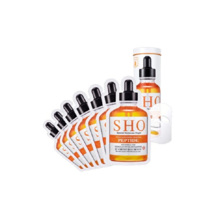 Set 7 masti pentru stralucire si antirid Peptide SHO, 7 fiole x 27 ml