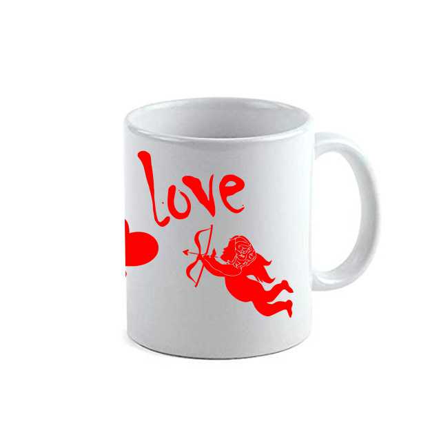 Cana personalizata Cupid,ceramica alba, 330ml