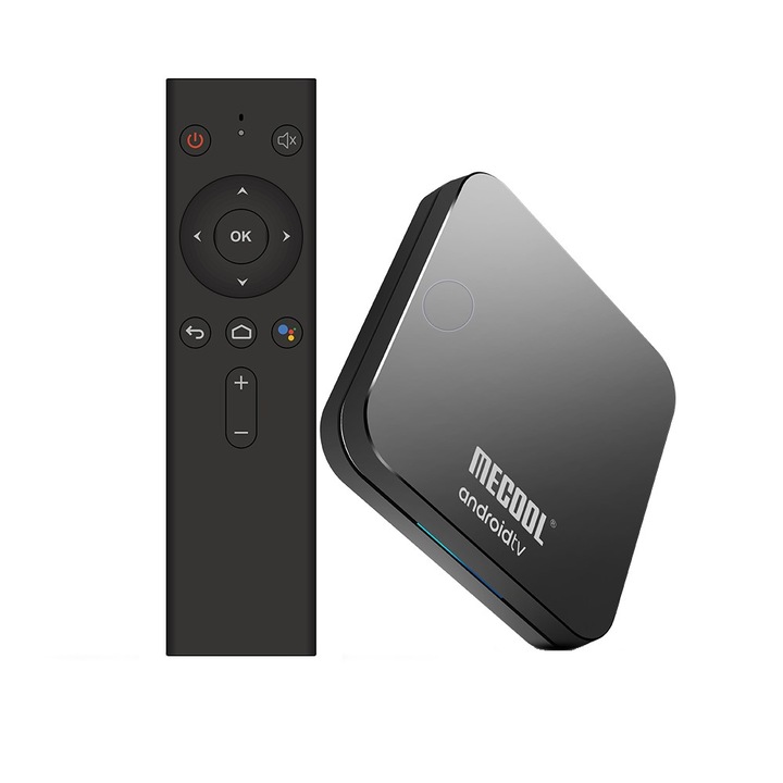 Smart TV Box, Mecool Km9 pro, Android 10, 2/16 GB, 4K, Certificat Google, Control vocal, WiFi, Hdmi, Neflix, Youtube, Chromecast, HBO GO