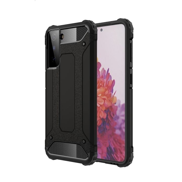 Husa telefon spate, Forcell, Plastic, pentru Samsung Galaxy S21, Negru