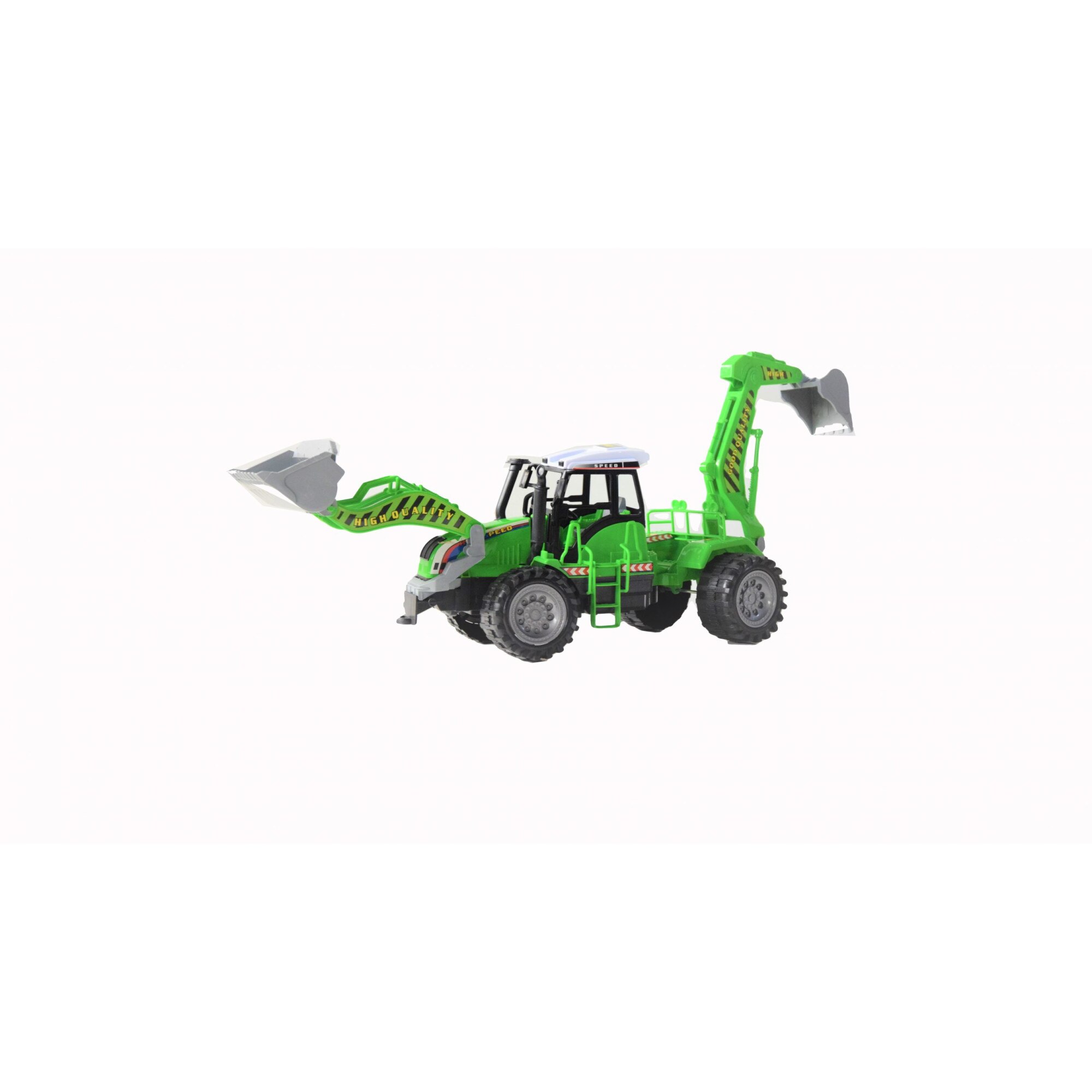 Tractor mare cu 2 cupe, verde, 42 x 23 cm