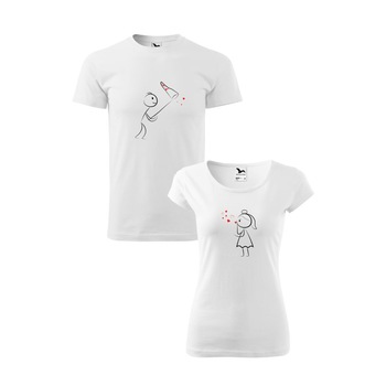 Set 2 Tricouri El & Ea Pupici, Malfini, Alb,M Set 2 Tricouri El & Ea Pupici, Malfini, Alb,M