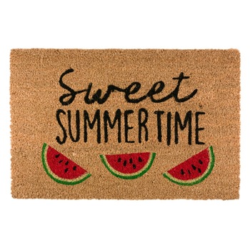 Covoras de intrare,tip pres din cauciuc-fibra de cocos cu imprimeu cu pepene,mesaj sweet summer time 60 x 40 cm Covoras de intrare,tip pres din cauciuc-fibra de cocos cu imprimeu cu pepene,mesaj sweet summer time 60 x 40 cm