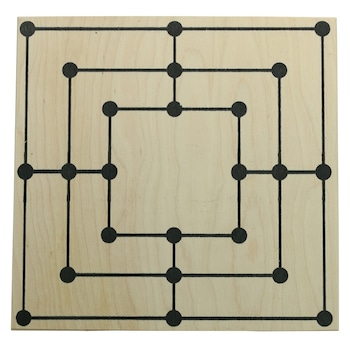 Joc tintar, moara din lemn, piese rosu si natur, 24 x 24 cm Joc tintar, moara din lemn, piese rosu si natur, 24 x 24 cm