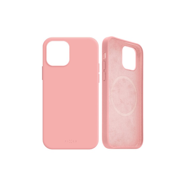 Hátlap iPhone 12 Pro Max készülékhez, Fix, MagFlow, MagSafe kompatibilis, Rózsaszín