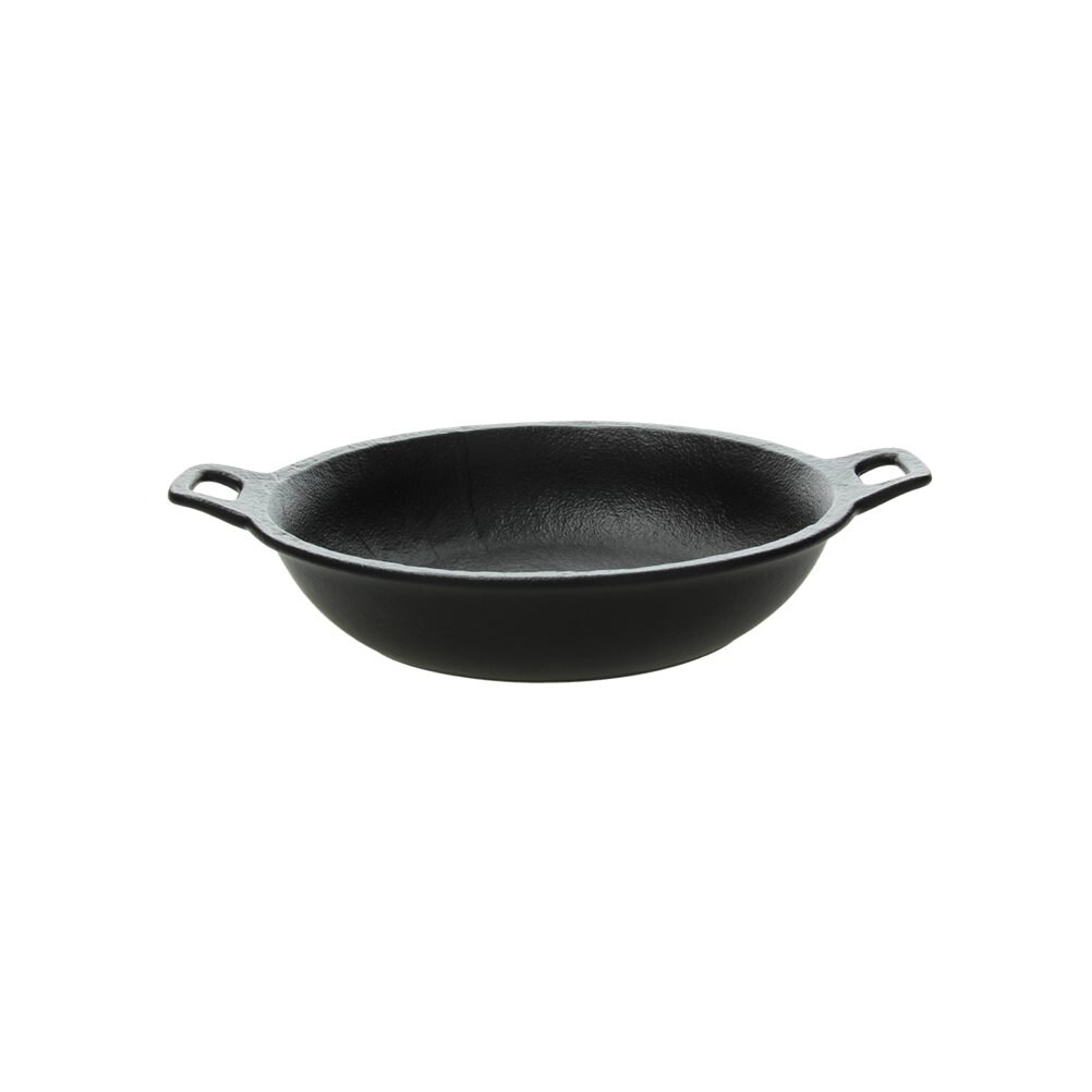 Set 6 vase de copt ovale, cu doua manere, Ø 28 cm, din portelan negru, Horecapiv, colectia Vulcania Black