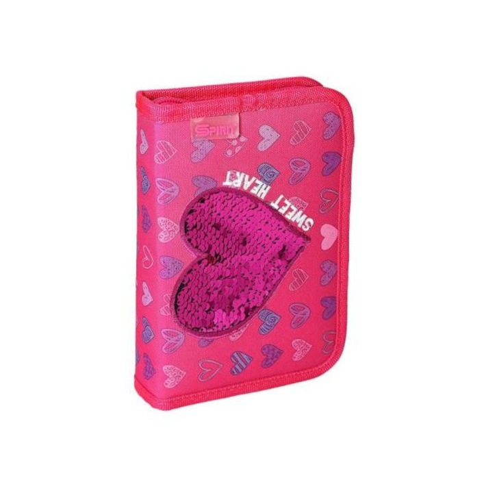 Spirit 4072178 Spirit: Flitteres szívvel díszített kihajtható töltött tolltartó 50 db-os Többszínű