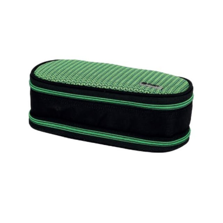 Spirit 4079580 Spirit: My Bag fekete és nonzöld két rekeszes ovális tolltartó Többszínű