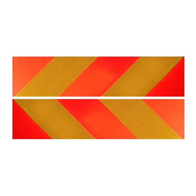 Set 2 Placi reflectorizante Kamar pentru identificare vehicule grele-lungi, Galben/Portocaliu