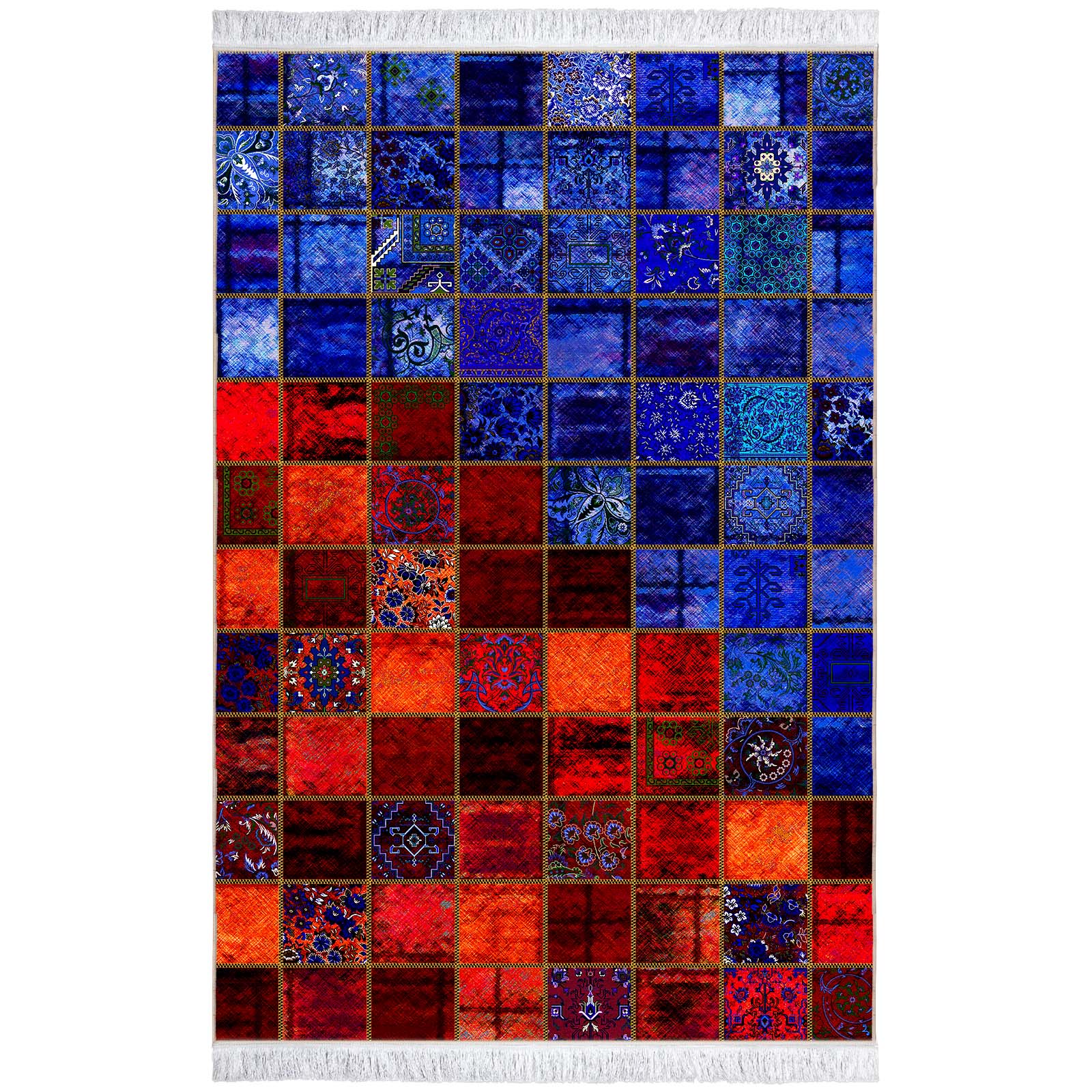 Covor Persan Mecanic EuCarpet 100526a2 Dimensiune 80x120cm Design Modern Albastru