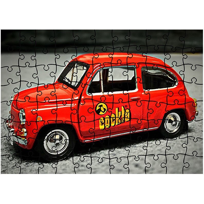 Puzzle Heartwork 96 piese, FIAT 500 Macheta, Latime 40,5 cm x Inaltime 28,5 cm