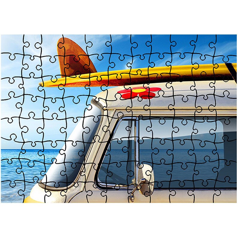 Puzzle Heartwork 96 piese, VW Transporter la Plaja, Latime 40,5 cm x Inaltime 28,7 cm