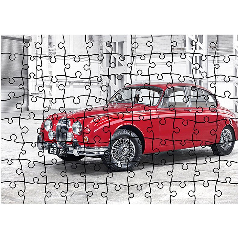 Puzzle Heartwork 96 piese, Masina Clasica Rosie, Latime 40,5 cm x Inaltime 28,7 cm