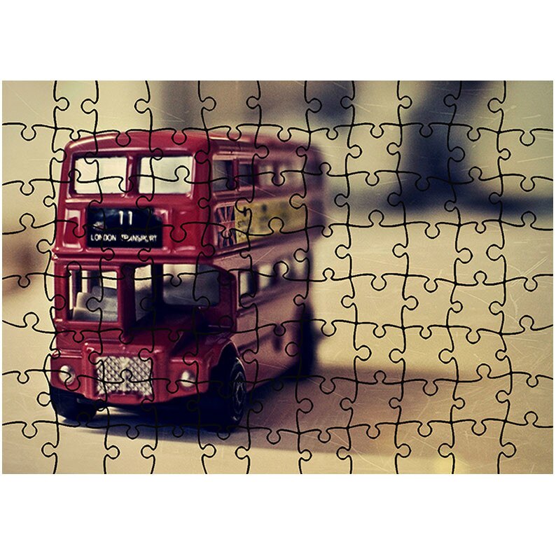 Puzzle Heartwork 96 piese, Autobuz Londonez Macheta, Latime 40,5 cm x Inaltime 28,7 cm