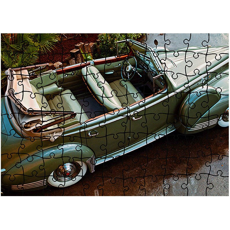 Puzzle Heartwork 96 piese, Packard Darrin 180 Convertible Sedan 1942, Latime 40,5 cm x Inaltime 28,7 cm