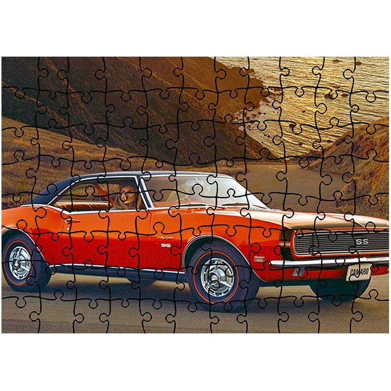 Puzzle Heartwork 96 piese, 1968 Chevrolet Camaro Rally Sport SS, Latime 40,5 cm x Inaltime 28,7 cm