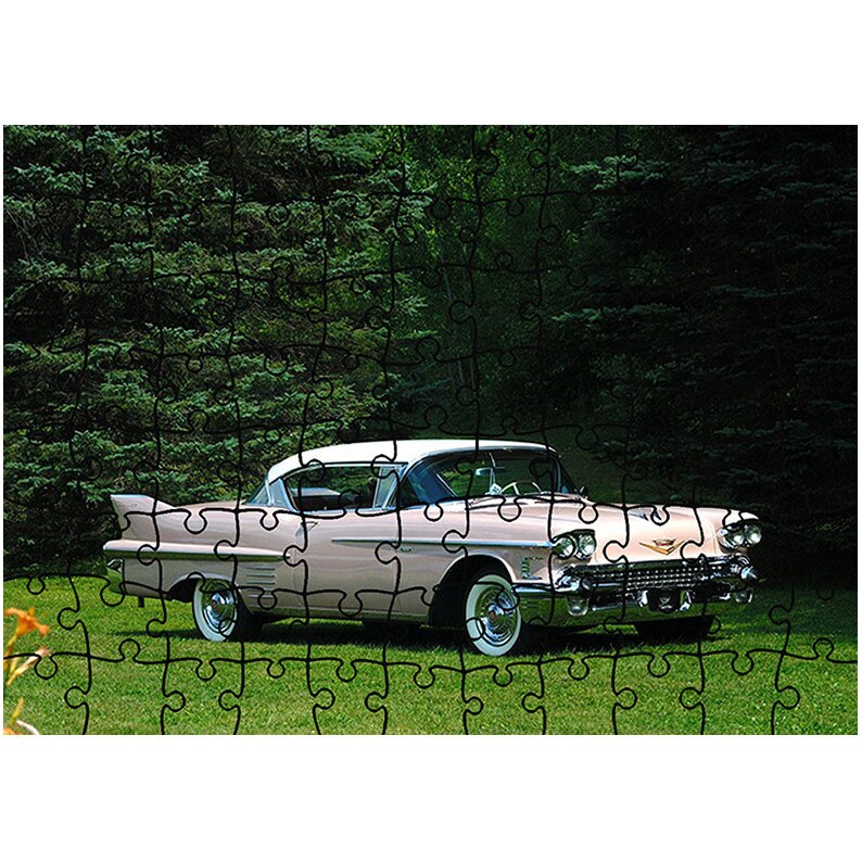 Puzzle Heartwork 96 piese, Cadillac Coupe DeVille 1957, Latime 40,5 cm x Inaltime 28,7 cm