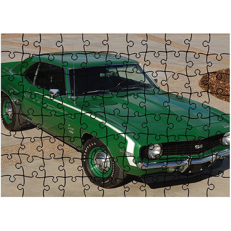 Puzzle Heartwork 96 piese, Chevrolet Camaro SS 396 (MkI) 1969, Latime 40,5 cm x Inaltime 28,7 cm
