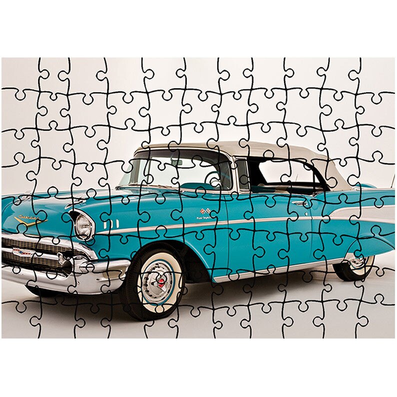 Puzzle Heartwork 96 piese, Chevrolet Bel Air Convertible 1957, Latime 40,5 cm x Inaltime 28,7 cm