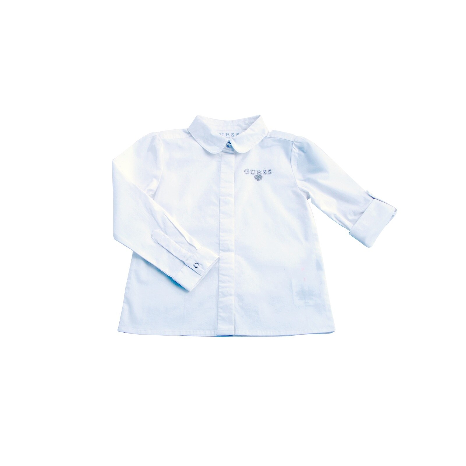 Camasa copii Guess pentru fete, Maneca lunga, Alb, 4 ani