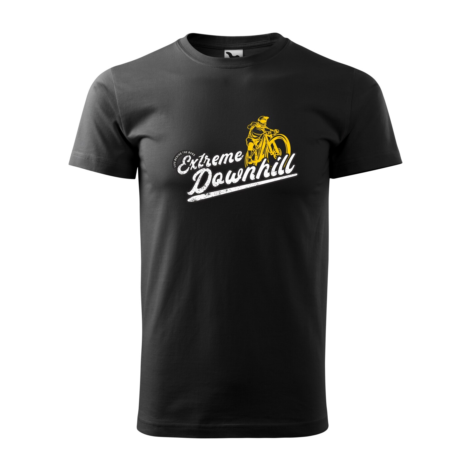Tricou negru barbati, idee de cadou, pentru biciclisti de downhill, Life Behind The Bars Extreme Downhill, marime L
