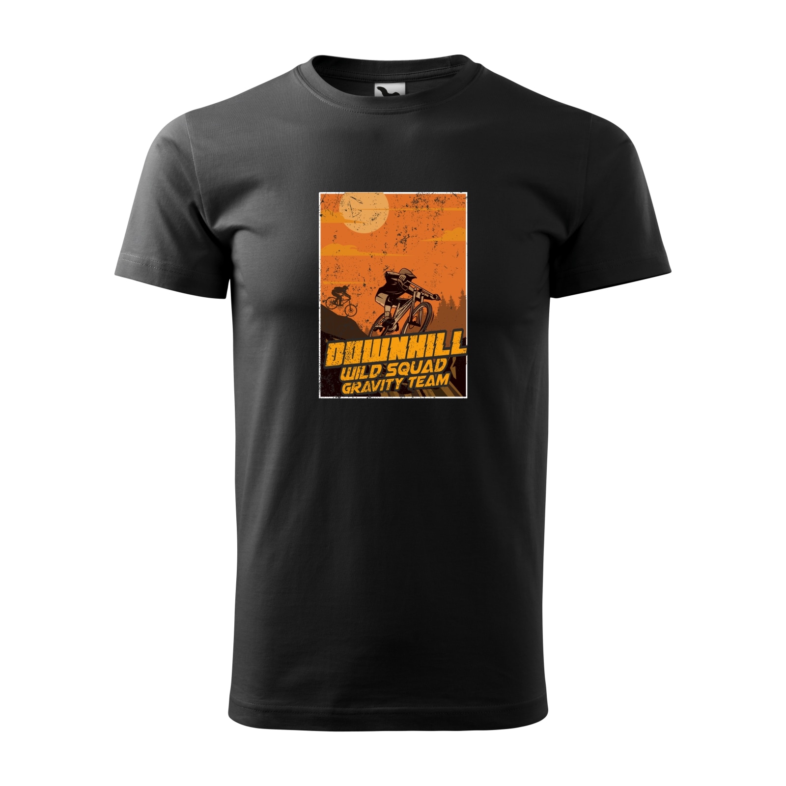 Tricou negru barbati, idee de cadou, pentru biciclisti de downhill, Downhill Wild Squad Gravity Team, marime M