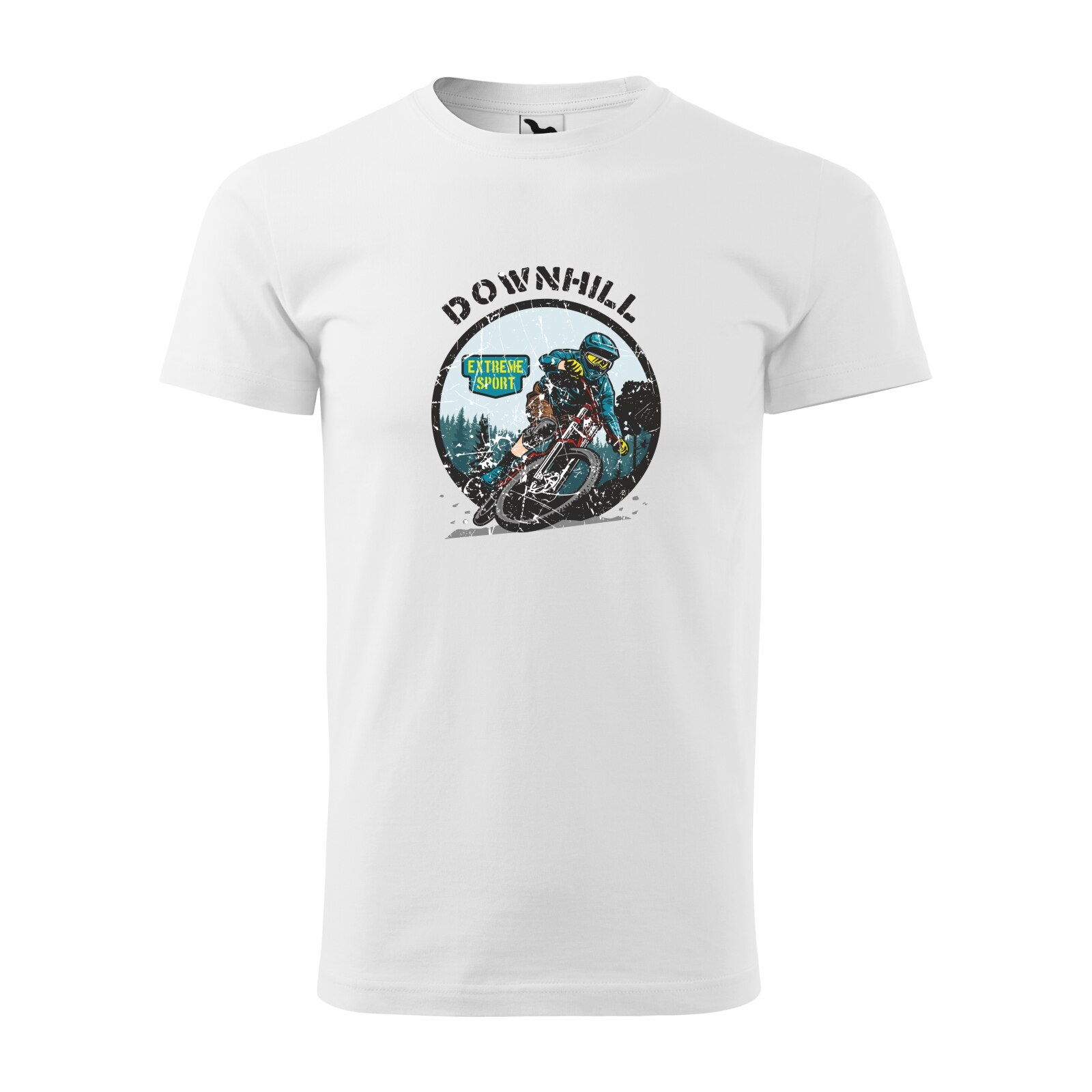Tricou alb barbati, idee de cadou, pentru biciclisti de downhill, Downhill Extreme Sport, marime 2XL