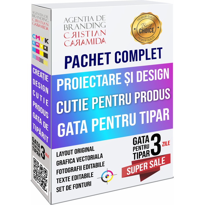 Pachet Complet Proiectare 3D, Creatie si Design Cutie pentru Produs, Cristian Caramida