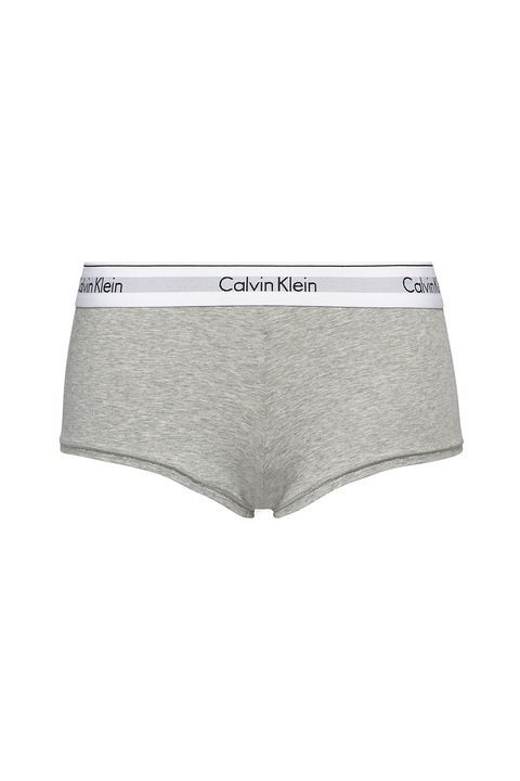 CALVIN KLEIN, Chiloti hipster cu banda logo in talie, Gri deschis melange