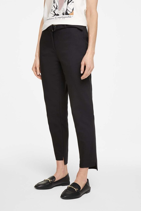 comma,, Pantaloni conici cu buzunare laterale, Negru, 36