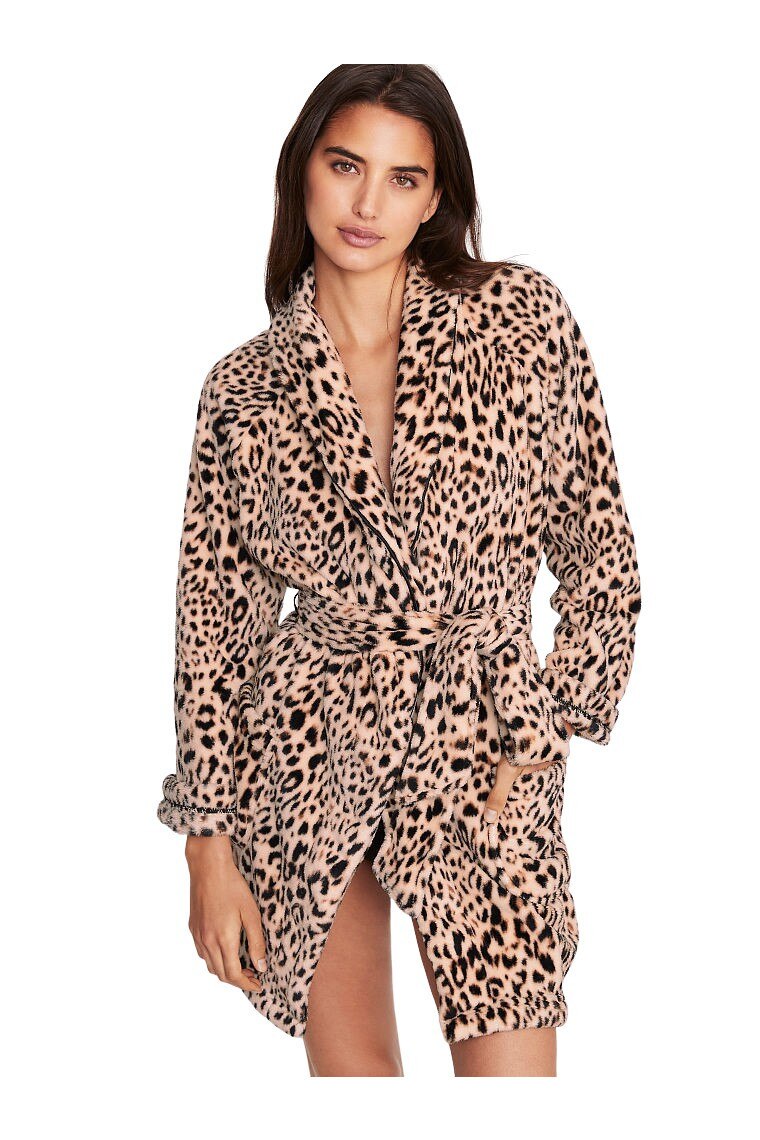 Halat, Victoria's Secret, Logo Short Cozy, Negru/Bej