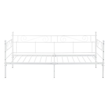 Pat metalic Kerava W, en.casa, 208 x 97,5 x 90 cm, cadru otel sinterizat, 200 Kg, alb mat, pentru 1 persoana Pat metalic Kerava W, en.casa, 208 x 97,5 x 90 cm, cadru otel sinterizat, 200 Kg, alb mat, pentru 1 persoana