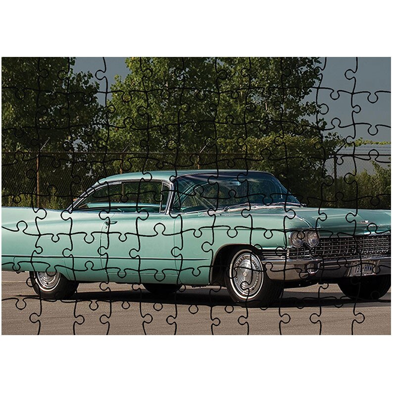 Puzzle Heartwork 96 piese, Cadillac Sixty-Two Coupe DeVille 1960, Latime 40,5 cm x Inaltime 28,7 cm