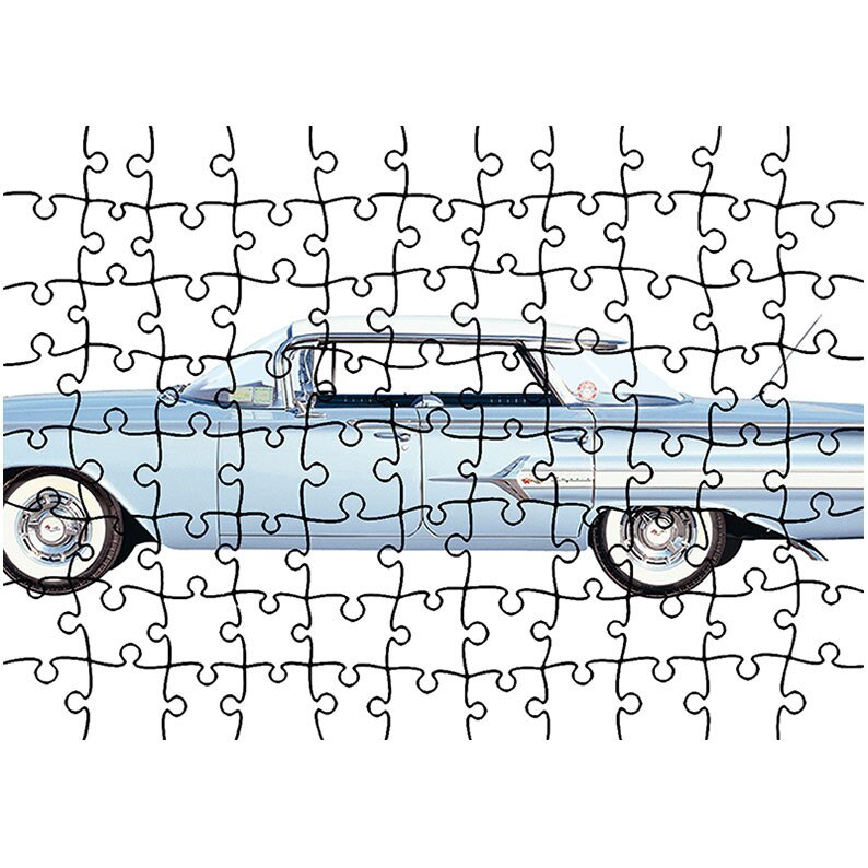 Puzzle Heartwork 96 piese, 1960 Chevrolet Impala Sport Sedan, Latime 40,5 cm x Inaltime 28,7 cm