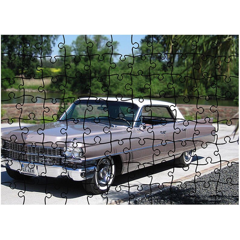 Puzzle Heartwork 96 piese, 1963 Cadillac Sixty-Two Sedan Series 62, Latime 40,5 cm x Inaltime 28,7 cm
