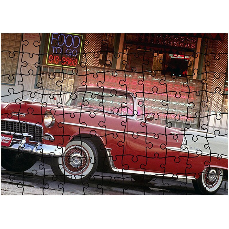 Puzzle Heartwork 96 piese, Chevrolet Belair Convertible 1955, Latime 40,5 cm x Inaltime 28,7 cm