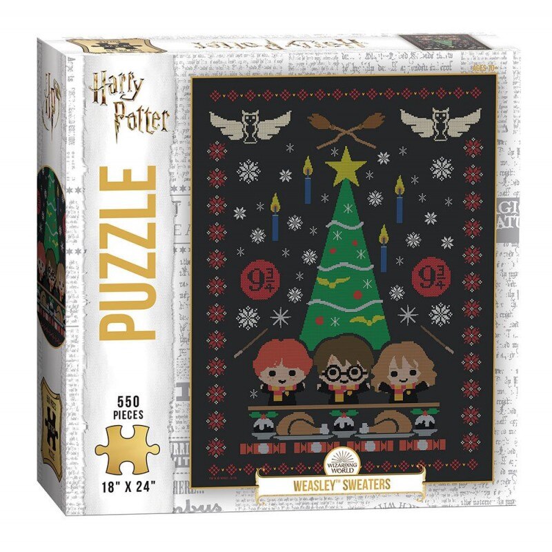 Puzzle Harry Potter Weasley Sweaters , 550 piese , 45x60cm, Negru