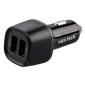 Incarcator auto NEX TECH 5.4A 30W compatibil cu iPhone/Samsung/Huawei/LG/Xiaomi Quick Charge 2xUSB Negru Incarcator auto NEX TECH 5.4A 30W compatibil cu iPhone/Samsung/Huawei/LG/Xiaomi Quick Charge 2xUSB Negru