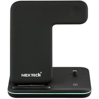 incarcator wireless nex tech statie de incarcare 3 in 1 fast charger 15w compatibil cu iphone android samsung xiaomi huawei apple watch toate seriile airpods toate modelele negru imagen 18_0_
0