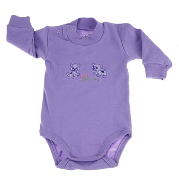 Body cu maneca lunga, fete, Pifou, Mov Body cu maneca lunga, fete, Pifou, Mov