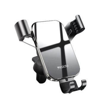 Suport Auto Pentru Telefon Yesido Premium, Silver, Antiamprenta Suport Auto Pentru Telefon Yesido Premium, Silver, Antiamprenta