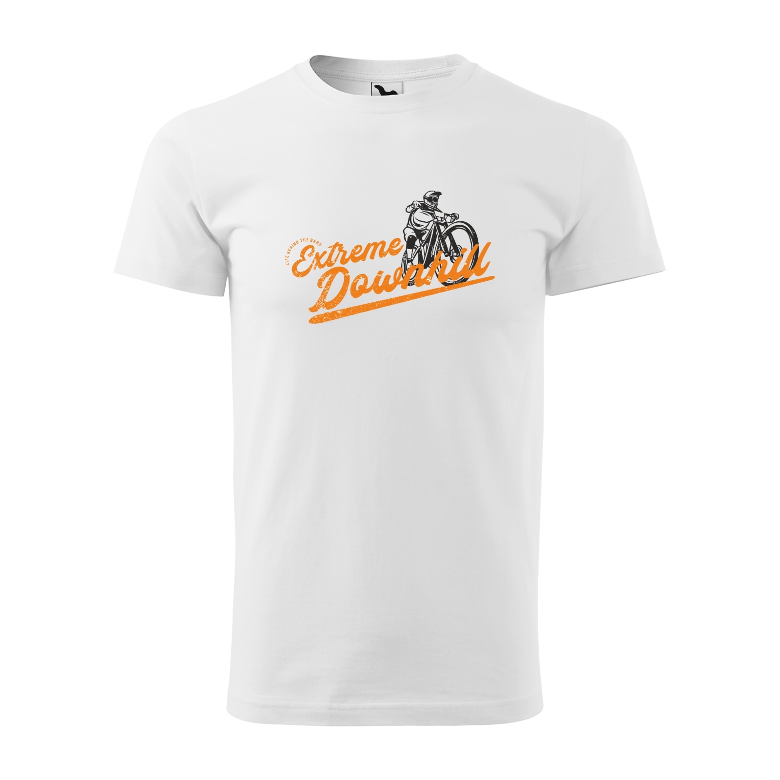 Tricou alb barbati, idee de cadou, pentru biciclisti de downhill, Life Behind The Bars Extreme Downhill, marime XL