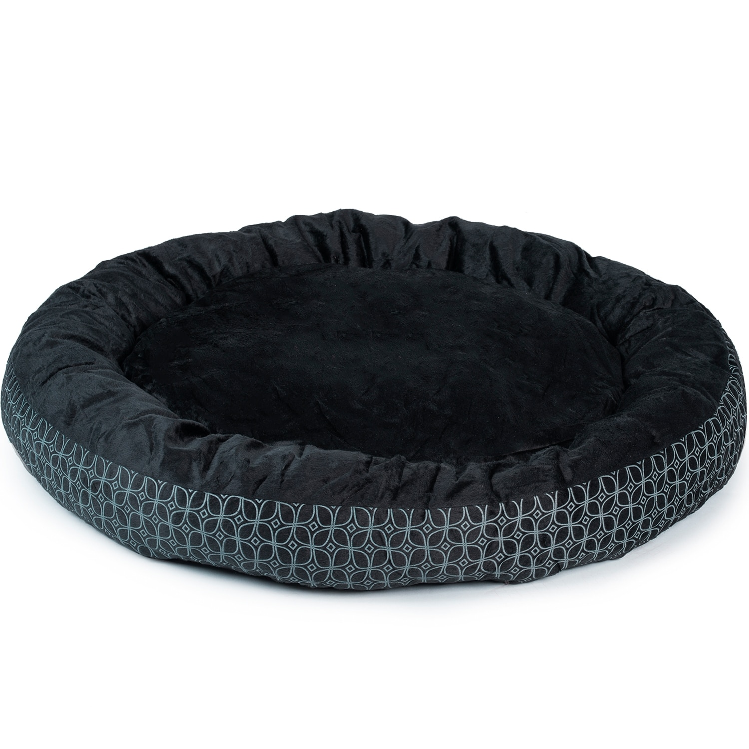 Culcus Confortabil pentru Caini sau Pisici oval, diametru 70 cm, negru