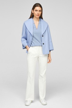 s.Oliver, Bluza din amestec de lyocell cu decolteu in V, Albastru prafuit s.Oliver, Bluza din amestec de lyocell cu decolteu in V, Albastru prafuit