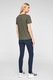 s.Oliver, Tricou din bumbac cu decolteu in V, Verde militar, 42