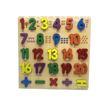 Puzzle numere din lemn cu imagini ajutatoare Puzzle numere din lemn cu imagini ajutatoare